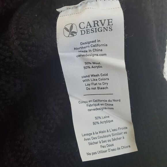 Carve Designs Black Wool Zip Up Cardigan Sweater Beaded Embellished - Picture 7 of 10